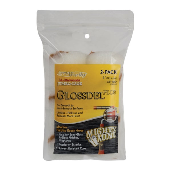 Arroworthy ArroWorthy Glossdel Plus Woven 4 in. W X 3/8 in. Jumbo Paint Roller Cover 2 pk 4-GLP3JCT P - main